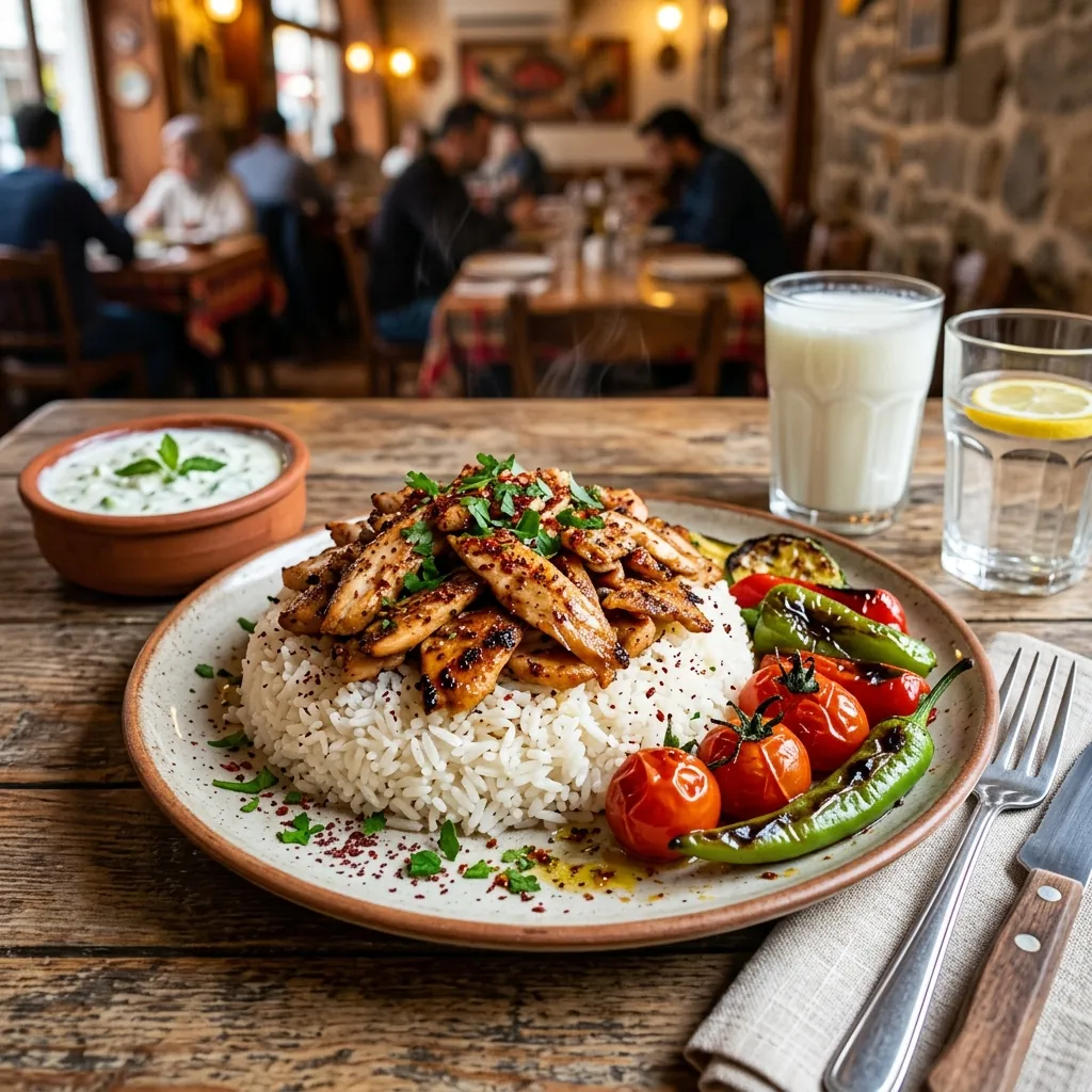 Tereyağlı pilav üstü tavuk döner